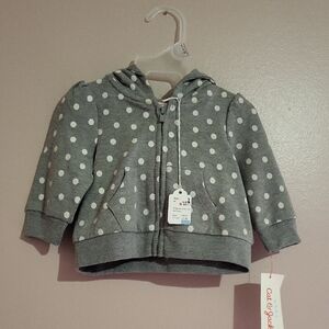 Cat & Jack Gray Hoodie with White Polka Dots